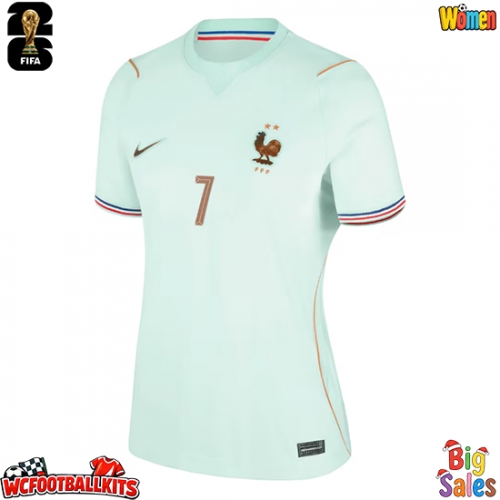 France Ousmane Dembele #7 Replica Away Stadium Shirt for Women World Cup 2026 Short Sleeve
